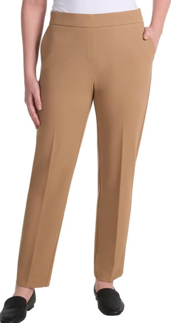 Hilary Radley Women's Classic Stretch Crepe Pants, Tan, X-Large