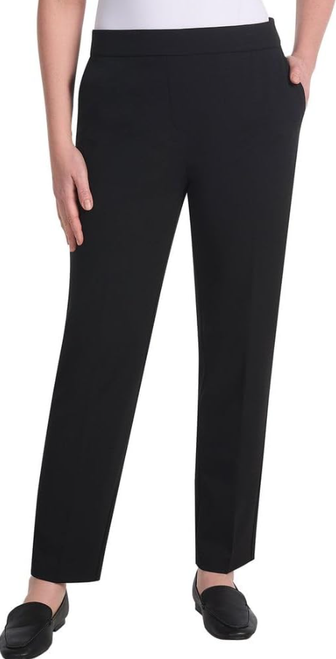 Hilary Radley Women's Classic Stretch Crepe Pants, Black, 2X