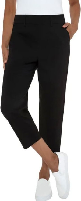 Mario Serrani Women's Slim Fit Pull On Capri Pant, Black, 2X-Large