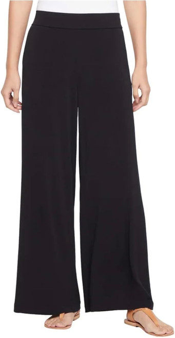 Three Dots Women's Pull-On Wide Leg Pant with Pockets, Medium