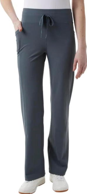 32 Degrees Cool Women's Stretch Straight Leg Ribbed Pant, Blue, 2X-Large