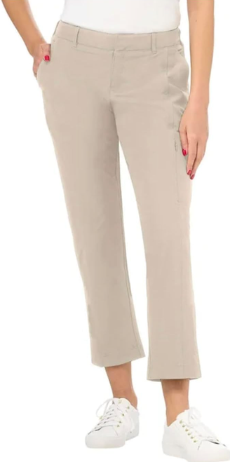 Kirkland Signature Women's Travel Pant, Elastic Waistband, Tan, 8