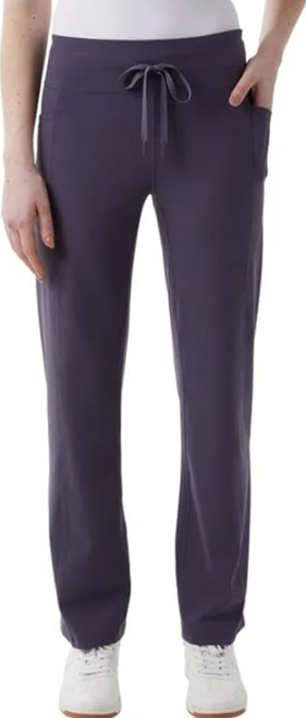 32 Degrees Cool Women's Stretch Straight Leg Ribbed Pant, Purple, 2X-Large