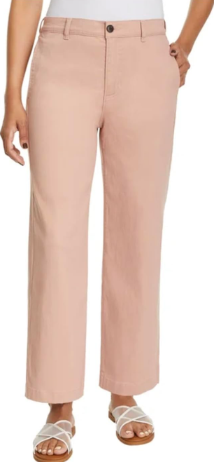 Ella Moss Women's High Rise Wide Leg Crop Pant, Pink, 4