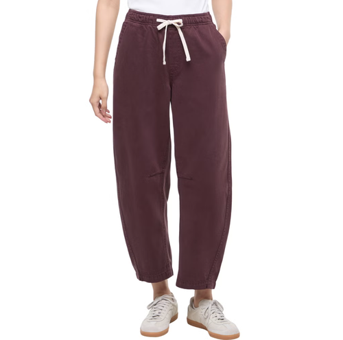 GAP Women's Pull On Pant, Elasticized Drawcord Waistband, Dark Purple, Large