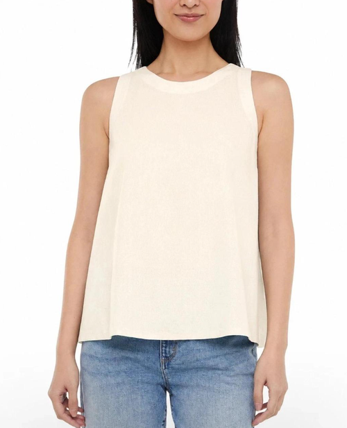 Banana Republic Women's Linen Blend Sleeveless Top, Cream, Large