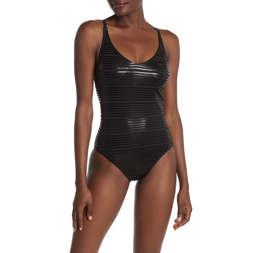 Nike 6:1 Shine Stripe Cross-Back One-Piece Black XS