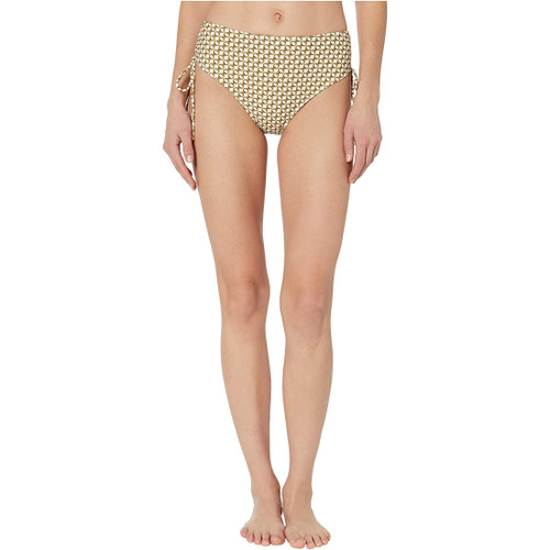 Jonathan Simkhai Chain Print Side Tie Bikini Bottoms, White Combo, Medium