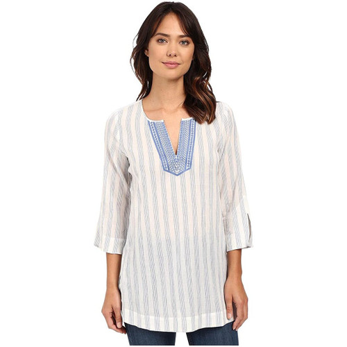 Nydj Women's Cotton Embroidered Tunic, Infinity Blue, X-Small