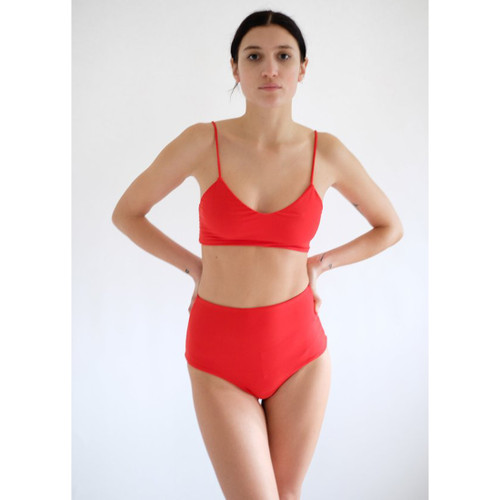 MIKOH Lami Bikini Bottom, Fiery Red, X-Large