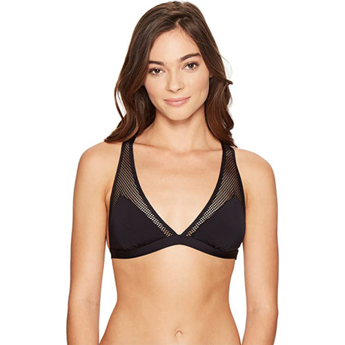 Dolce Vita Courtside Racerback Mesh Bra Top Black XS