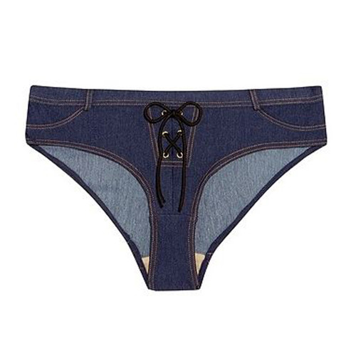 Agent Provocateur L'Agent Denim Bikini Bottom, Blue, X-Large