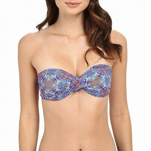 SAHA Urania Twisted Bandeau Top Blue/Orange Mosaic SM