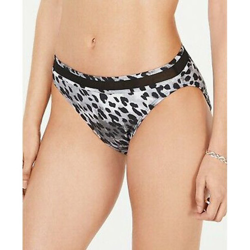 DKNY Women's Mesh-Trimmed Bikini Bottoms, Animal Print, Medium