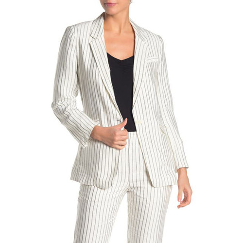 Joie Darryl Striped One Button Blazer, Porcelain, 00