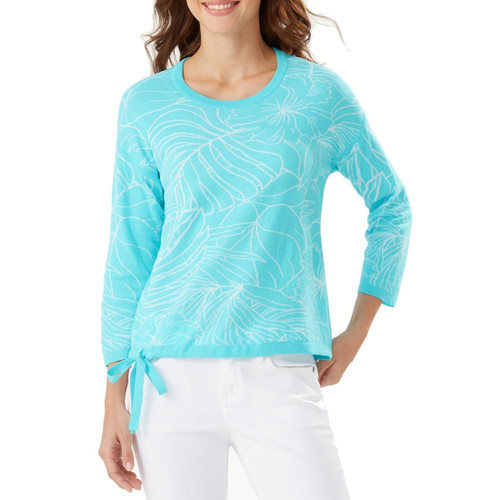 Tommy Bahama Island Bloom Jacquard Tie Sweater, Blue Radiance, S