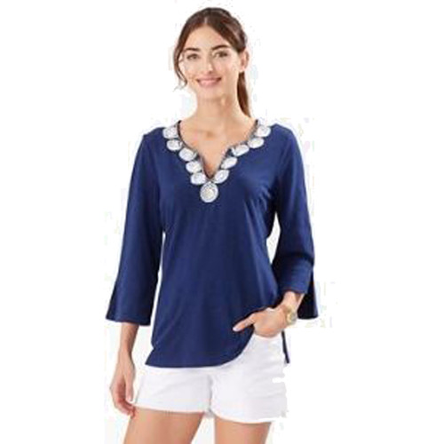 Tommy Bahama Keira Isle of Bliss Tunic, Island Navy, S