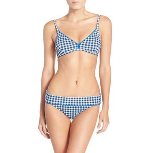 Tommy Bahama Gingham Getaway Over-the-Shoulder Bikini, Mare/White, S