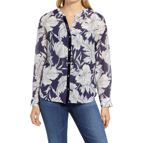 Tommy Bahama Baroque Blooms Floral Shirt, Island Navy, Small