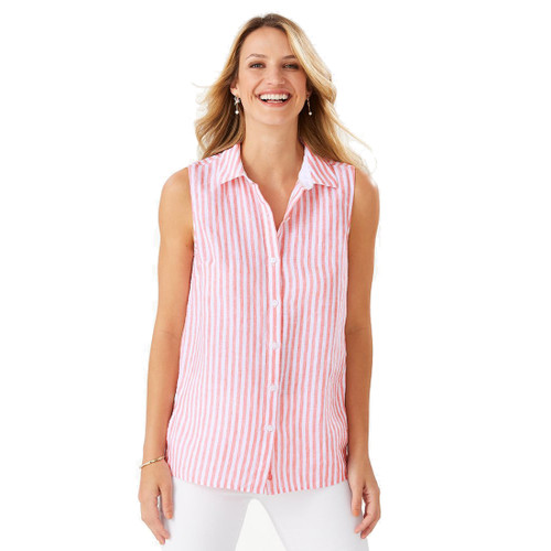 Tommy Bahama Coastalina Cabana Stripe Sleeveless Shirt, Tutti Frutti, S