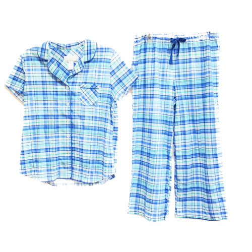 Karen Neuburger Short-Sleeve Floral Crop Pajama Set