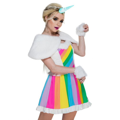 Melonhopper Rainbow Rider Unicorn Costume, Rainbow Pride, S