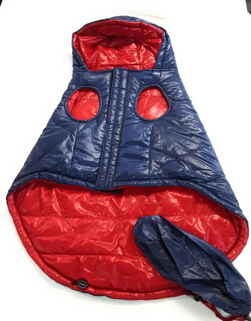 G.H. Bass & Co. Reversible Packable Dog Coat, Navy/Red, Large