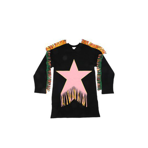 Stella McCartney Kids' Fringes and Star Sweater Dress, Black 10Y