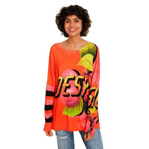 Desigual Women's Sack Shirt Sweater, Orange, Medium