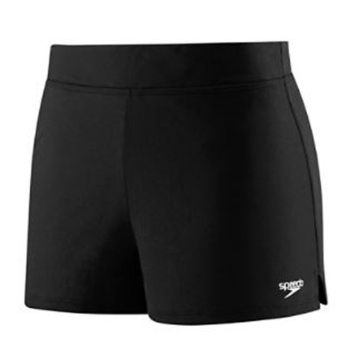 Speedo Endurance+ Solid Swim Short Bottoms, Black, 10