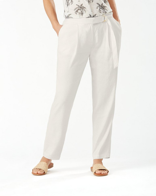 Tommy Bahama Women's Willa Stretch-Linen Pants, Coconut, 6