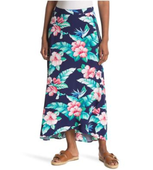 Tommy Bahama CaFloristic Approach Hawaiian Print Maxi Skirt, Island Navy, 6