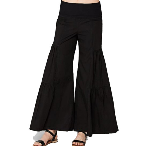 Wearable Side-Tie Palazzo Pants, Black, Large