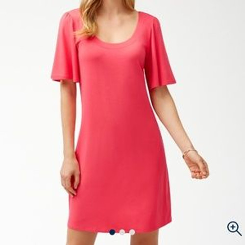 Tommy Bahama Tambour Flounce-Sleeve Dress, Paradise Pink, Small