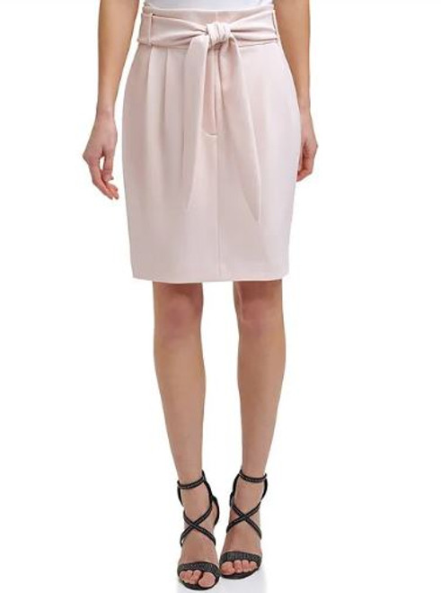 DKNY High Waist Tie Front Skirt, Pink, 16