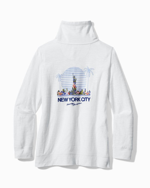 Tommy Bahama Destination Panelback Full-Zip Sweatshirt, "New York City" White, Small