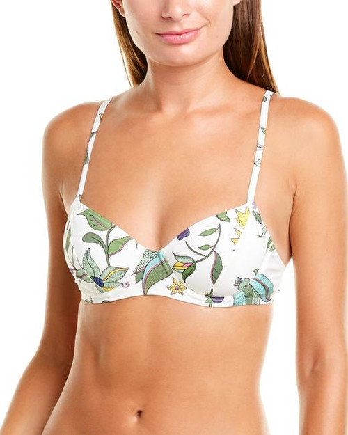 Tory Burch Printed Bikini Top, New Ivory Love Floral, Large