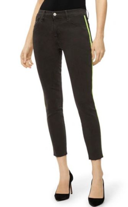 J Brand 835 Mid-rise Crop Skinny With Neon Stripes, Epitome, 30