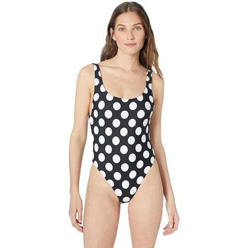 La Blanca Women's Reversible One Piece Swimsuit, Black // Dot Dot Goose, 14