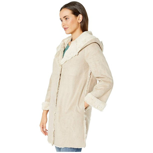 Dylan City MadisoFaux Sueded Shearling Coat, Chino/Natural,XL