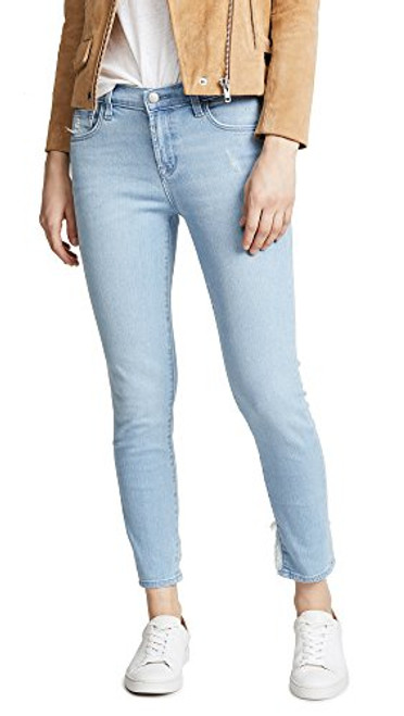 J Brand Women's 835 Mid Rise Capri Jeans, Sky Destruct, Blue, 25