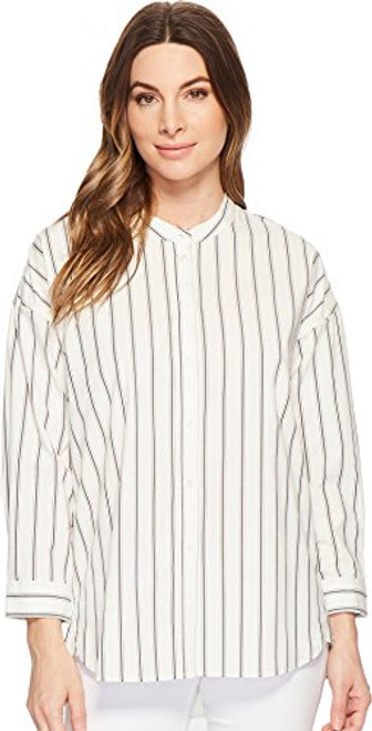 Joie Women's Poni Button Down Shirt, Porcelain, White, Stripe, Medium