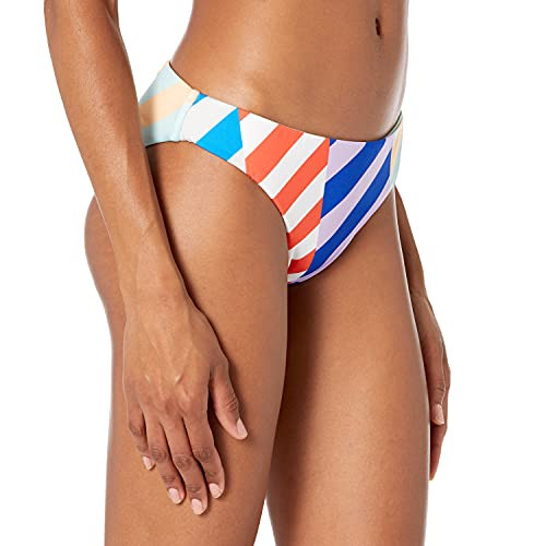 Bikini Lab Women's Hipster Pant Bikini Bottom, Multi//Biased Stripe, XS