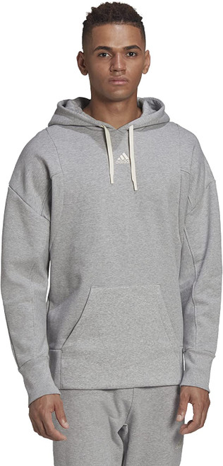 Adidas Men's Studio Lounge Fleece Hoodie, Medium Grey Heather, Small