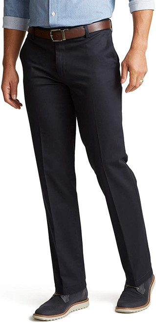 Dockers Straight Fit Signature Lux Cotton Stretch Pant, Navy,30W x 29L