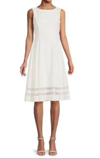 Calvin Klein Women's Sleeveless A Line Dress, Cream, 0P