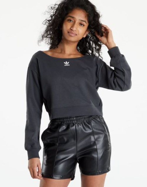 Adidas Women's Slouchy Crew Sweatshirt, Carbon, Large