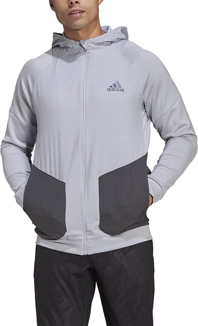 Adidas Regular Designed 4 Training Full Zip Hoodie, Halo Silver, Medium