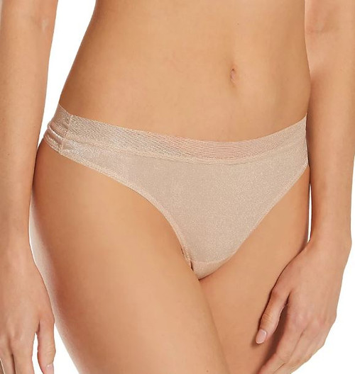 Dkny Women's Glisten & Gloss Thong Underwear, Latte, X-Large