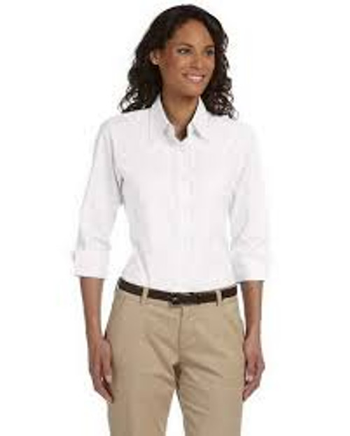 Devon & Jones Ladies 3/4 Sleeve Stretch Poplin Blouse